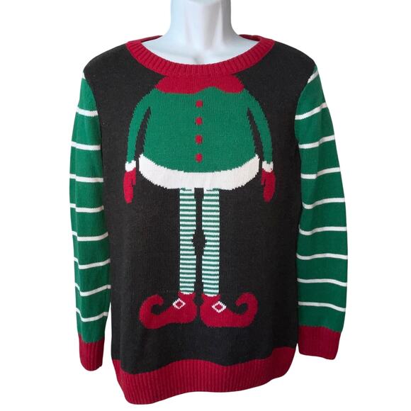 Ugly Christmas Sweater Elf Yourself Selfie Silly Holiday Sweater Size Small - Picture 1 of 4
